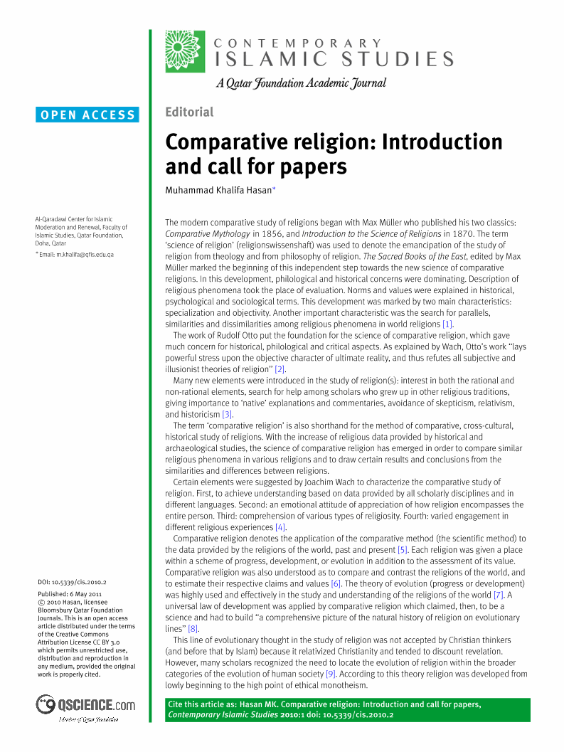 religion comparison essay