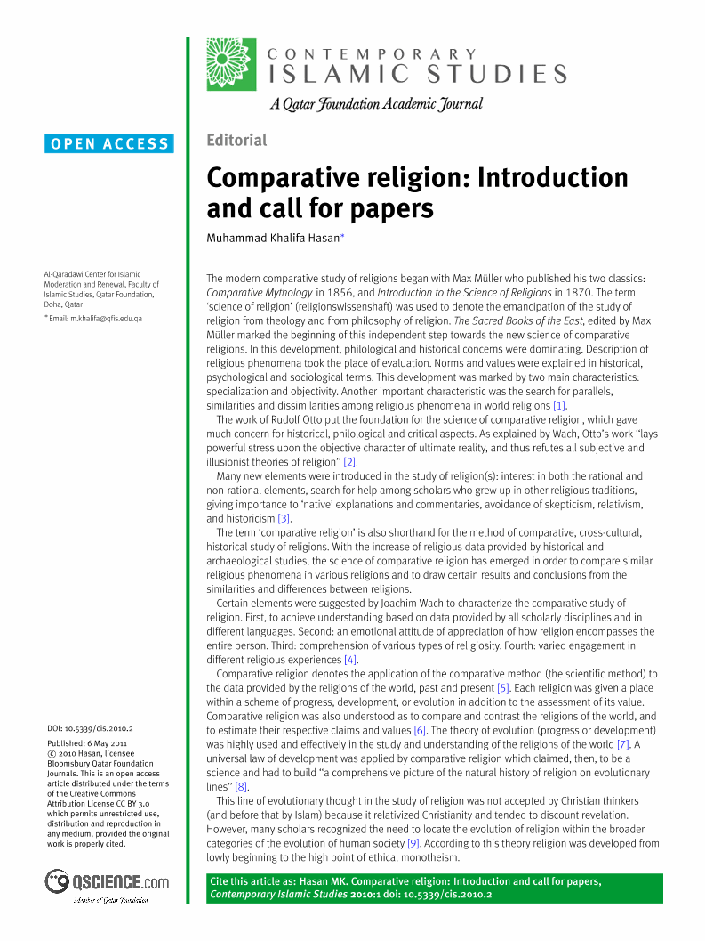 comparative religion essay